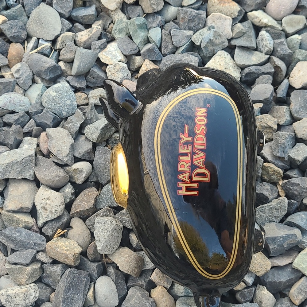 Rare 2002 Edition Harley-Davidson Collectible Ceramic Mini HOG Piggy Bank